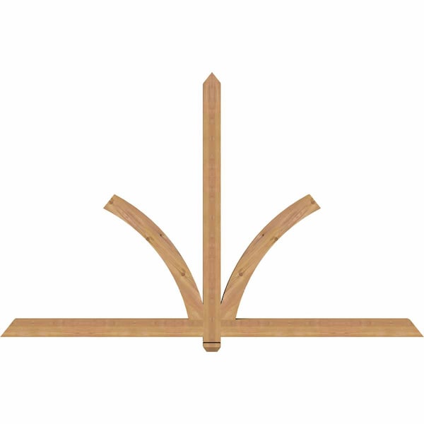 Ekena Millwork Redmond Smooth Timber Gable Bracket, Western Red Cedar, 84"W x 53"H x 3 1/2"D x 3 1/2"F, 15/12 Pitch GBW084X53X0404RED00SWR - main